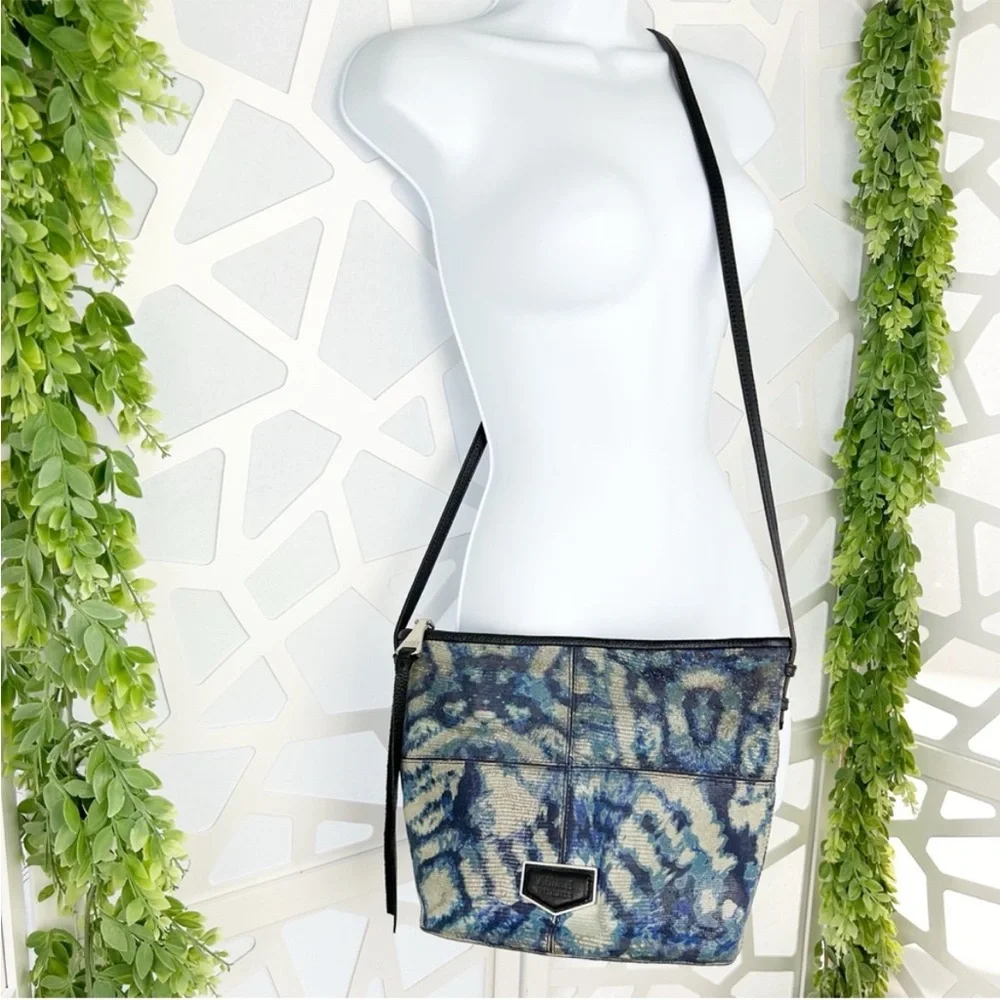Aimee Kestenberg Leather Multi Blue Crossbody Bag Purse